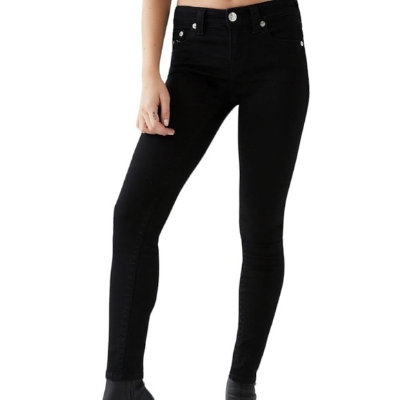 TRUE Religion Jennie Curvy Skinny Black Jeans Size 36 - Picture 1 of 7